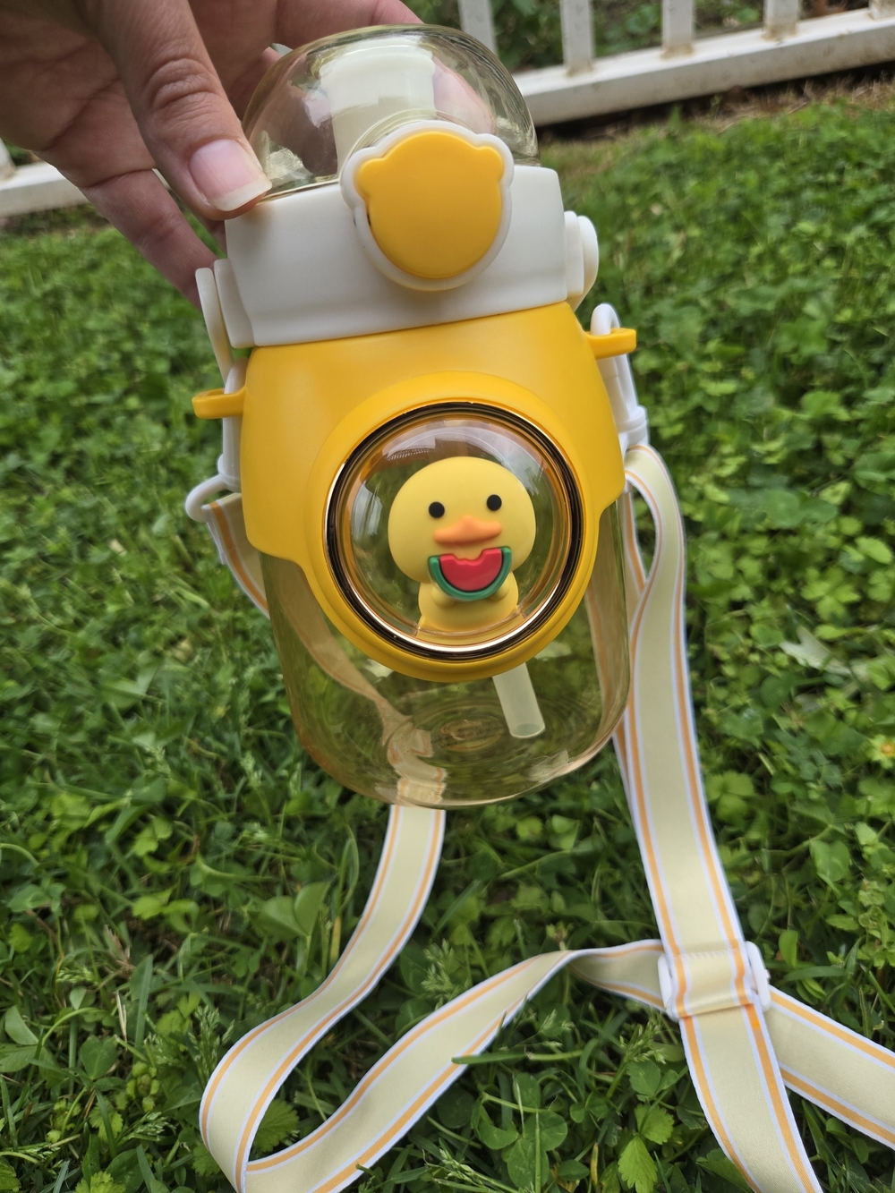 Yellow Duck Kids Water Bottle with Strap